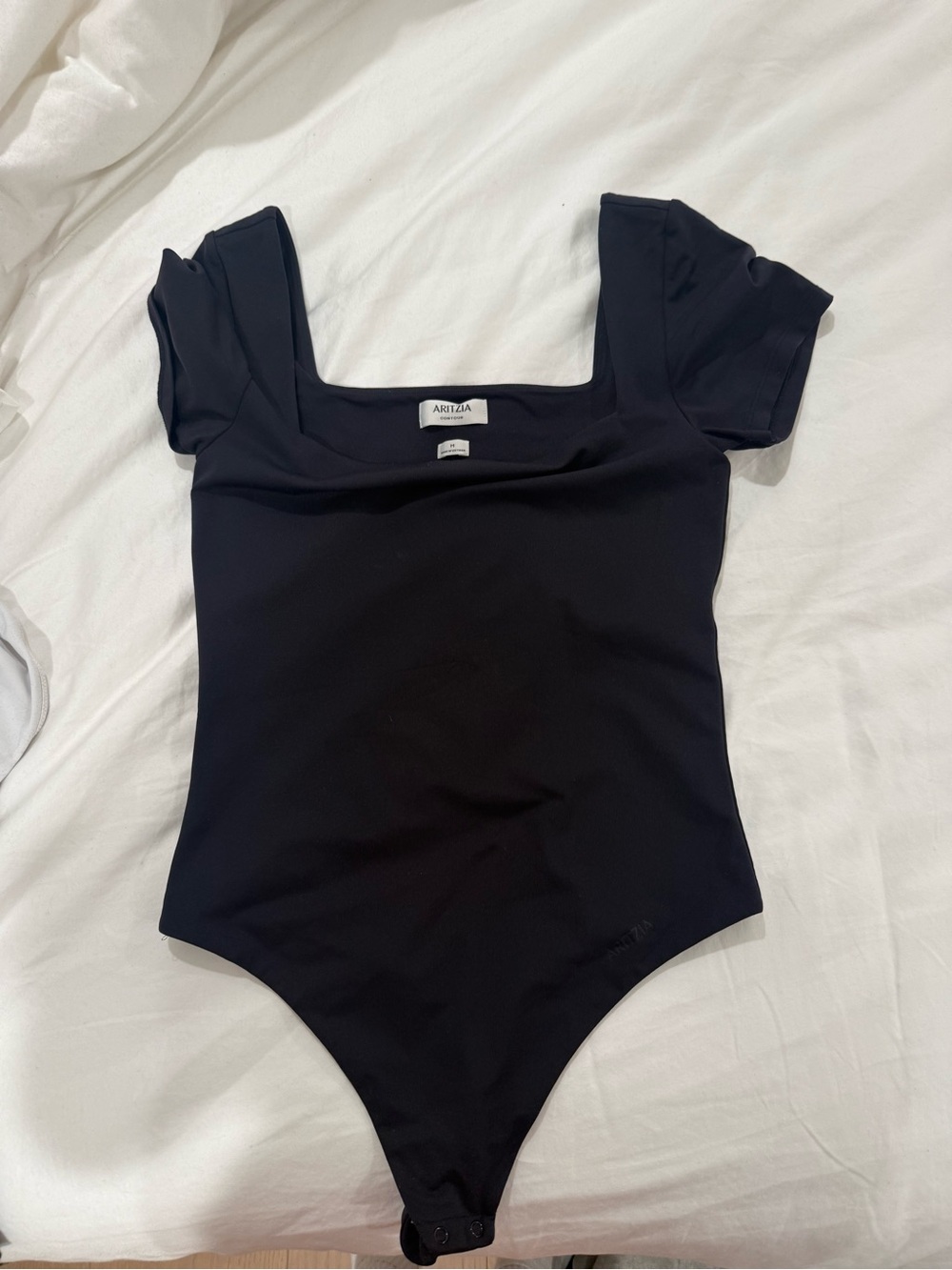 Aritzia Black Square-Neck Kids One-Piece Bodysuit